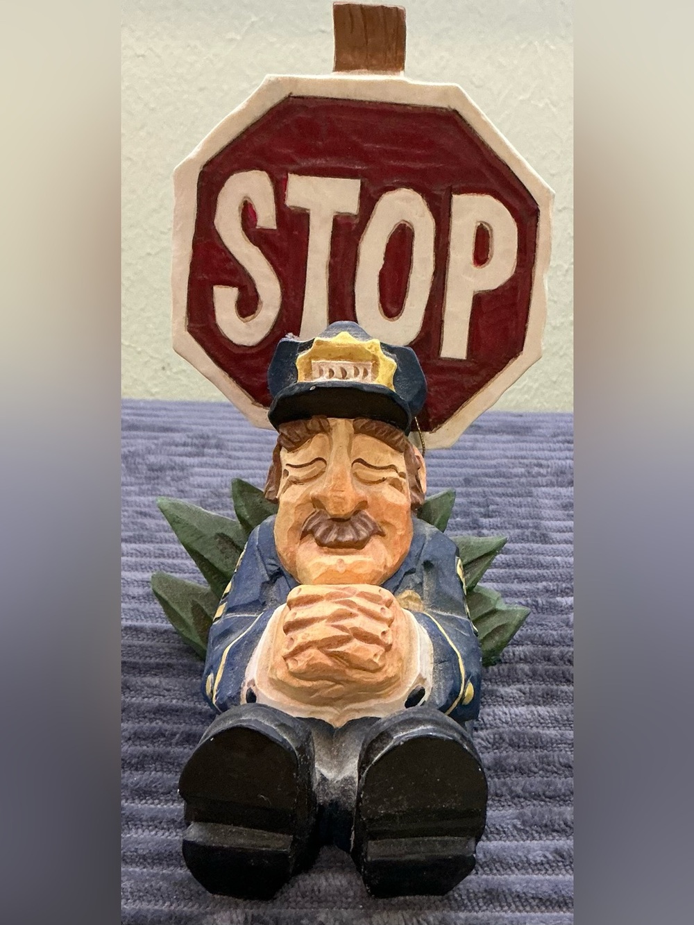 David Frykman "The Patrolman" 1998 DF3802 Coyne & Co Cop Sleeping Stop Sign VTG